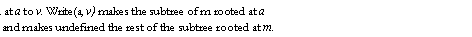 Text Box: Read copies the subtree of m rooted at a to v. Write(a, v) makes the subtree of m rooted at a equal to v. Write(a, d) sets m[a] to d and makes undefined the rest of the subtree rooted at m.