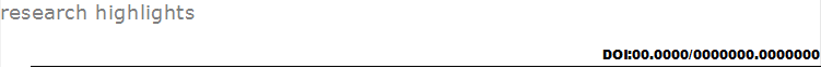 research highlights

DOI:00.0000/0000000.0000000
